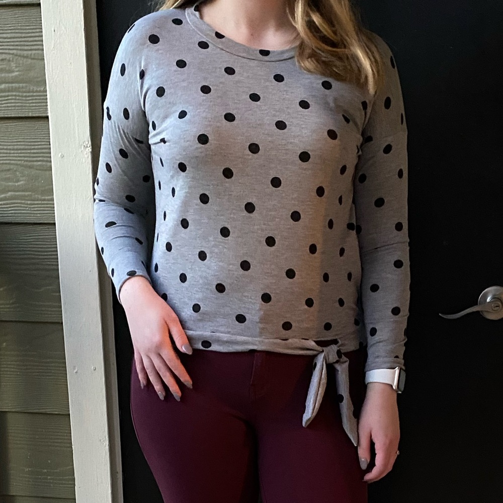 Polka Dot Top with Tie
